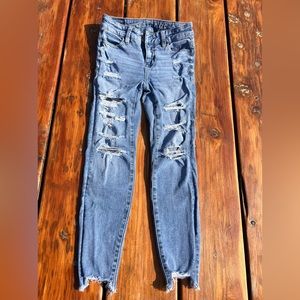 American Eagle Dream Jean ripped jeggings size 000 x short